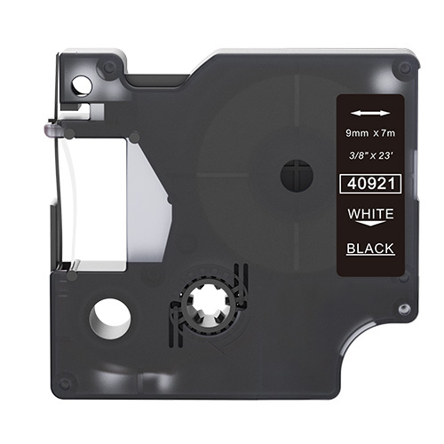 Dymo 40921 kompatibilná páska na štítky, biela na čiernej, 9mm x 7m