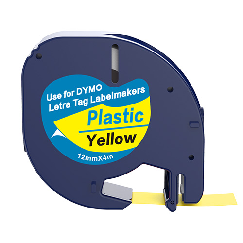 Dymo 91202 kompatibilná páska na štítky, čierna na žltej, 12mm x 4m