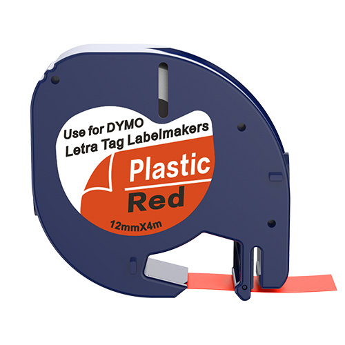 Dymo 91203 kompatibilná páska na štítky, čierna na červenej, 12mm x 4m