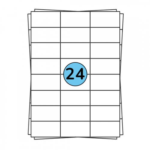 A4 hárkové štítky 70 x 36 mm, 2 400 štítkov, odnímateľné lepidlo