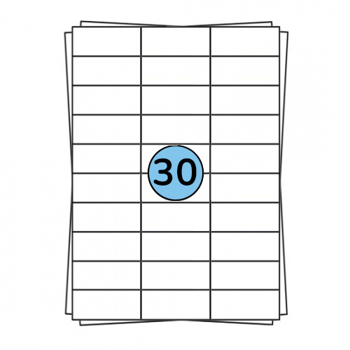 A4 hárkové štítky 70 x 30 mm, 3 000 štítkov
