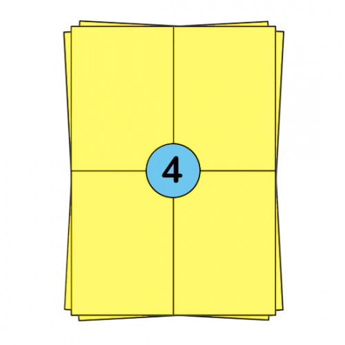 A4 hárkové štítky 104 x 148 mm, žltá, 400 štítkov